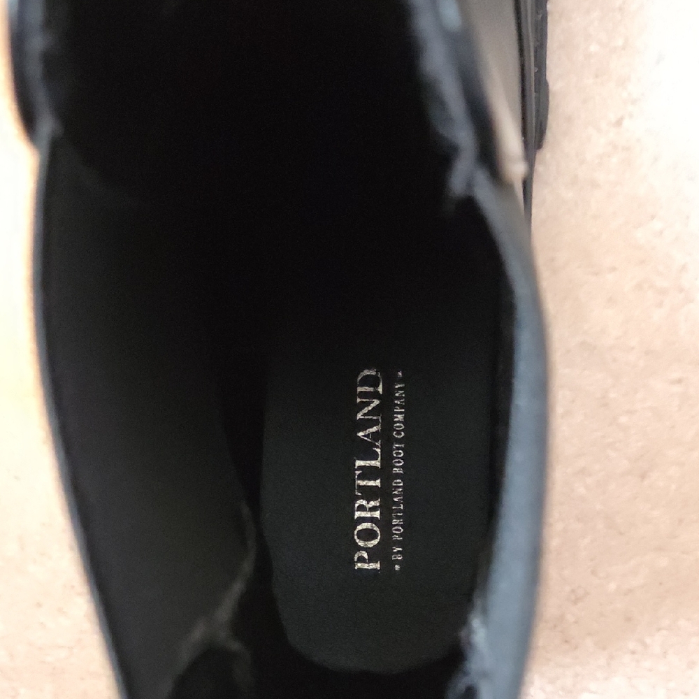 PORTLAND BOOT CO Black Ankle Boots with Chunky Sole - Picture 5 of 6